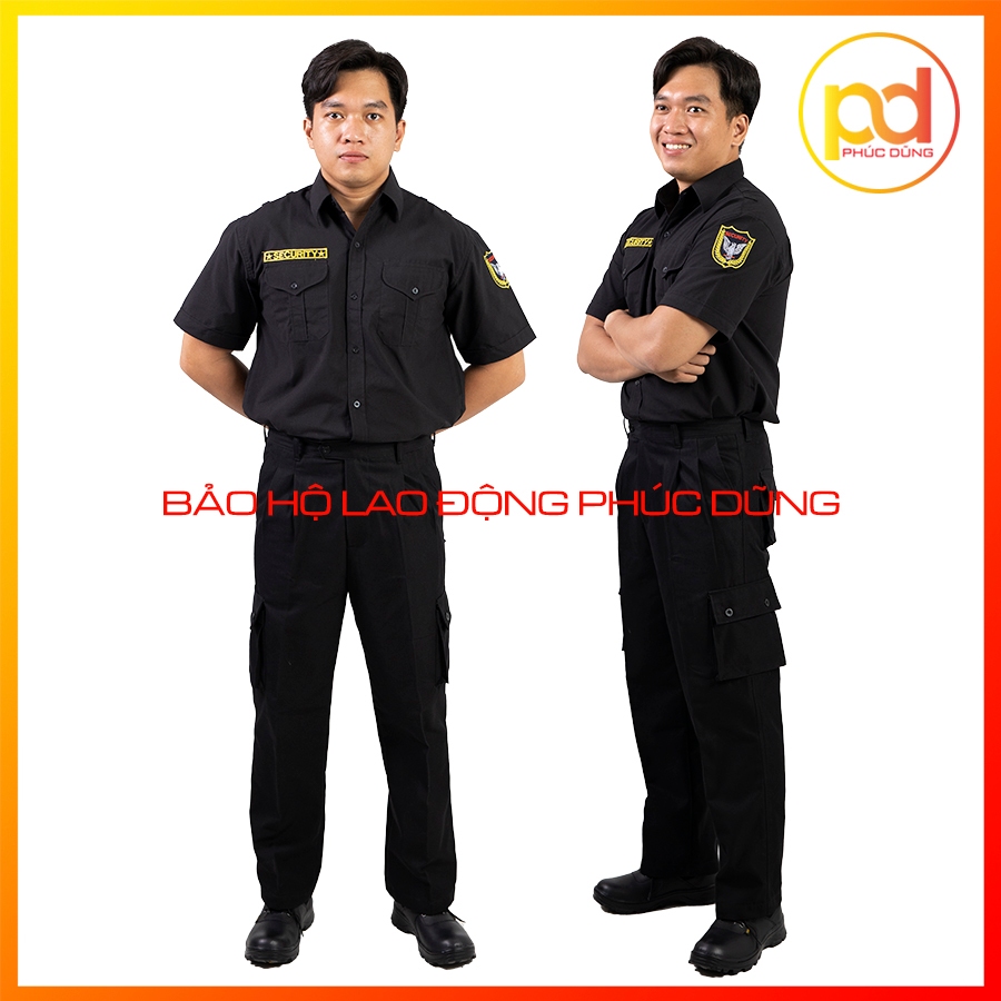 Bộ quần áo đồng phục bảo vệ MÀU ĐEN NGẮN TAY túi hộp, đồng phục vệ sĩ chuyên nghiệp [KHÔNG PHỤ KIỆN]