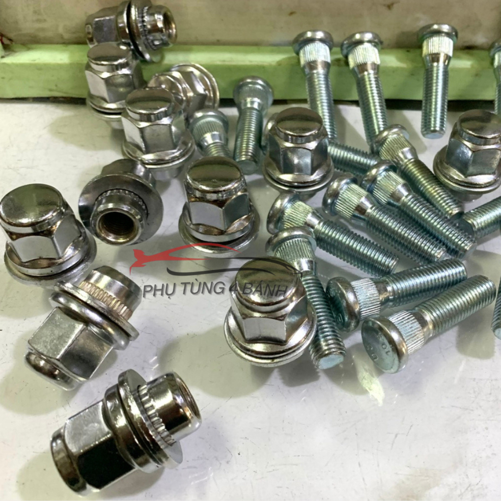 Bộ Cốt-Tán Tắc Kê, Ốc Lốp Bánh Xe, Ê Cu Bắt Lazang Xe Mitsubisi Xpander, Attrage, pajero..Loại Thép 