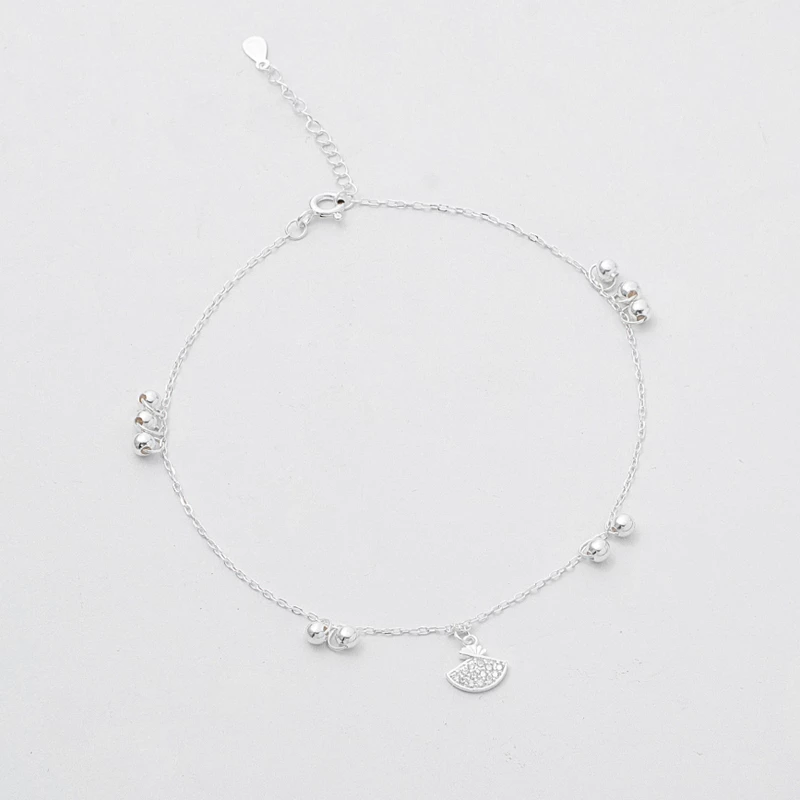 Lắc chân bạc Ý S925 Quạt Chuông Leng Keng Asimi Jingle Chime LC11 4