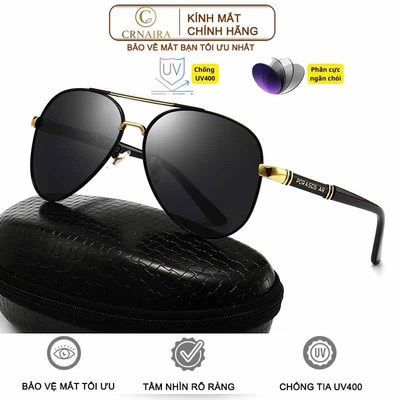 Kính Mát Nam Crnaira watch Mt10 –  Phân Cực Chống Chói UV400, Gọng Kim Loại vvieefn đỏ Sang Trọng