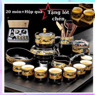 Bộ Ấm Chén Cối Xay Gốm Sứ Tử Sa Cao Cấp (Bao Gồm Bộ 18 Chi Tiết)