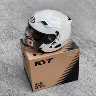 Mũ bảo hiểm 3/4 KYT Venom Trắng ngọc trai