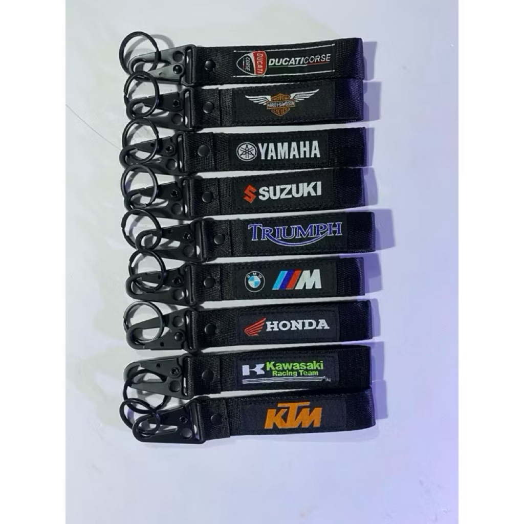 móc khoá chất liệu vải honda kawasaki yamaha ducati triumph KTM suzuki harley-davidson BMW 2 mặt đượ