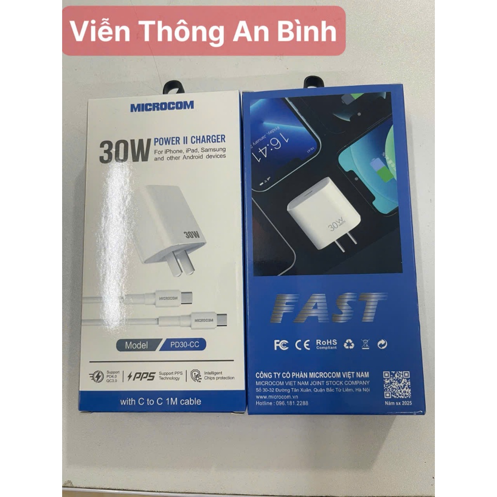 BỘ SẠC NHANH 30W MICROCOM TypeC- TypeC