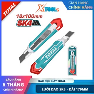 Dao rọc giấy TOTAL THT511815 dao cắt giấy 179mm, lưỡi SK5 cắt bìa cứng, giấy văn phòng, công nghiệp, chuyên dụng, giá rẻ