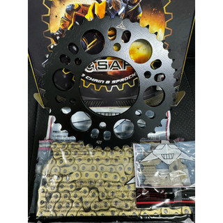 Yamaha Exciter 150 - MX King - Sniper 150 Bộ Nhông Sên Dĩa SAP Thông Số 14T - 42T Sên 428SB 122L Vàng- SAP Thailand