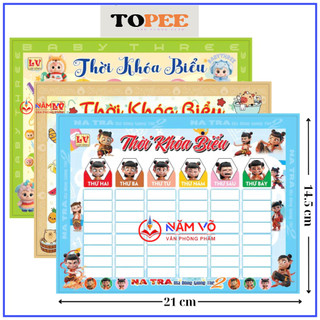 XẤP 3 Tờ Thời Khóa Biểu Decal Có Keo Dán Sẵn Tiện Lợi Kích Thước A5 Nhiều Hình Dễ Thương (Mẫu Ngẫu Nhiên)