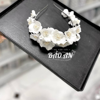 Bờm hoa cài tóc cô dâu xinh HC1044