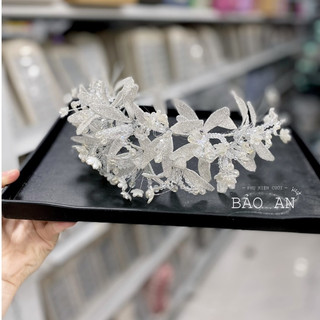 Bờm hoa cài tóc cô dâu xinh HC1033