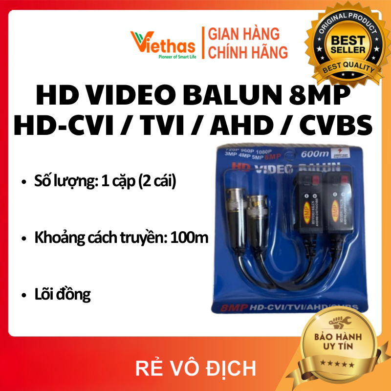 HD Video Balun 8MP HD-CVI / TVI / AHD / CVBS Hàng Chất Lượng Cao