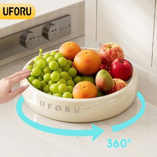 Khay đựng gia vị đa năng xoay tròn 360 UFORU Kệ đựng gia vị, hoa quả trái cây để bàn kiểu dáng tối giản hiện đại - UF750