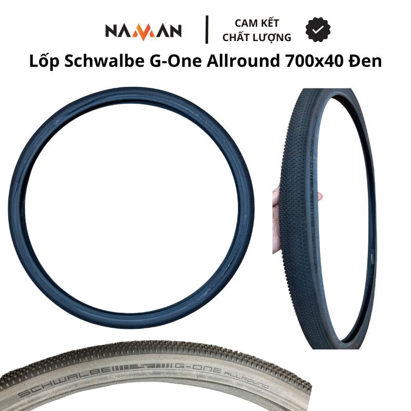 Lốp, vỏ xe đạp Schwalbe G-one Allround 700x40c màu đen, nâu
