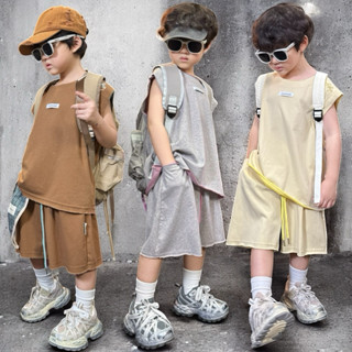 BABYBUYvip - 5109 Bộ quần áo babybuy sát nách quần ngố 3 màu cho bé trai và bé gái