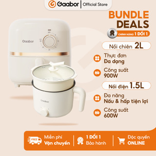 【Combo Sales  Gaabor 01 nồi chiên không dầu 2L AF20M-YE01A nồi điện đa năng 1.5L GR-N15A sinh viên