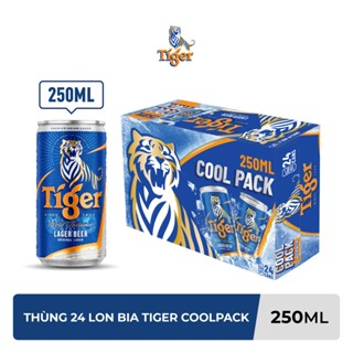 Thùng 24 Lon Bia Tiger Coolpack 250ml/lon