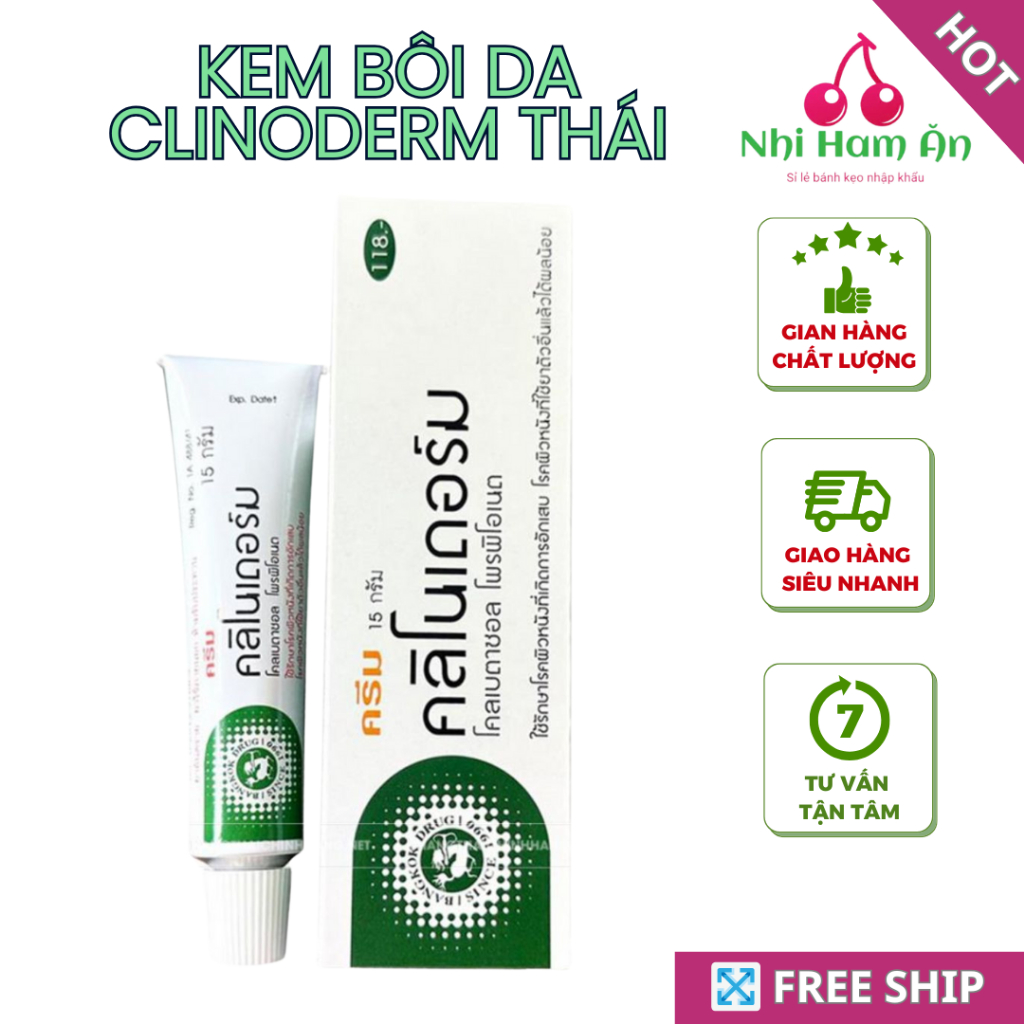 Kem bôi da clinoderm hàng chuẩn Thái 15g