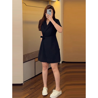 Đầm Bigsize Nữ Mập Fashion Đầm Thiết Kế Cổ Vest Cột Dây Eo Trẻ Trung Thanh Lịch Đi Tiệc Đi Chơi Đủ size 47-85kg DA0076