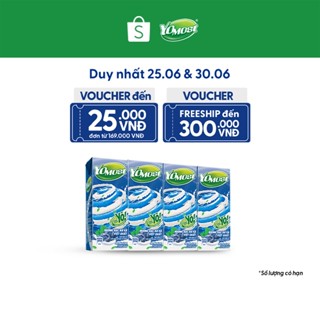Lốc sữa chua lên men tự nhiên Yomost bạc hà - việt quất 4x170ml