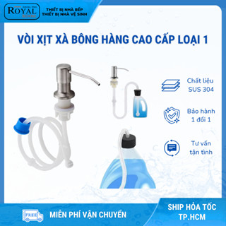 Vòi hút nước rửa chén, xà phòng chất liệu inox 304 lắp bồn rửa bát xoay 360 độ ROYALROOM