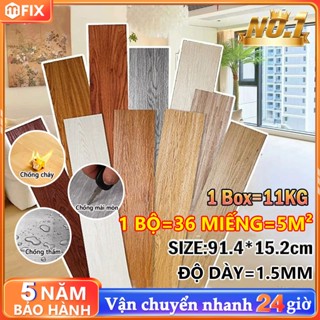Combo 1 hộp sàn nhựa giả gỗ 5m2 dán sàn nhà giả gỗ chống nước chống mọt 36 tấm kích thước 91.2x15.2cm Bảo hành 2 năm
