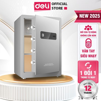 Két Sắt Deli Mới 2026 Két Sắt Điện Tử Thông Minh 3 Ngăn Chứa Rộng Rãi Chống Cháy