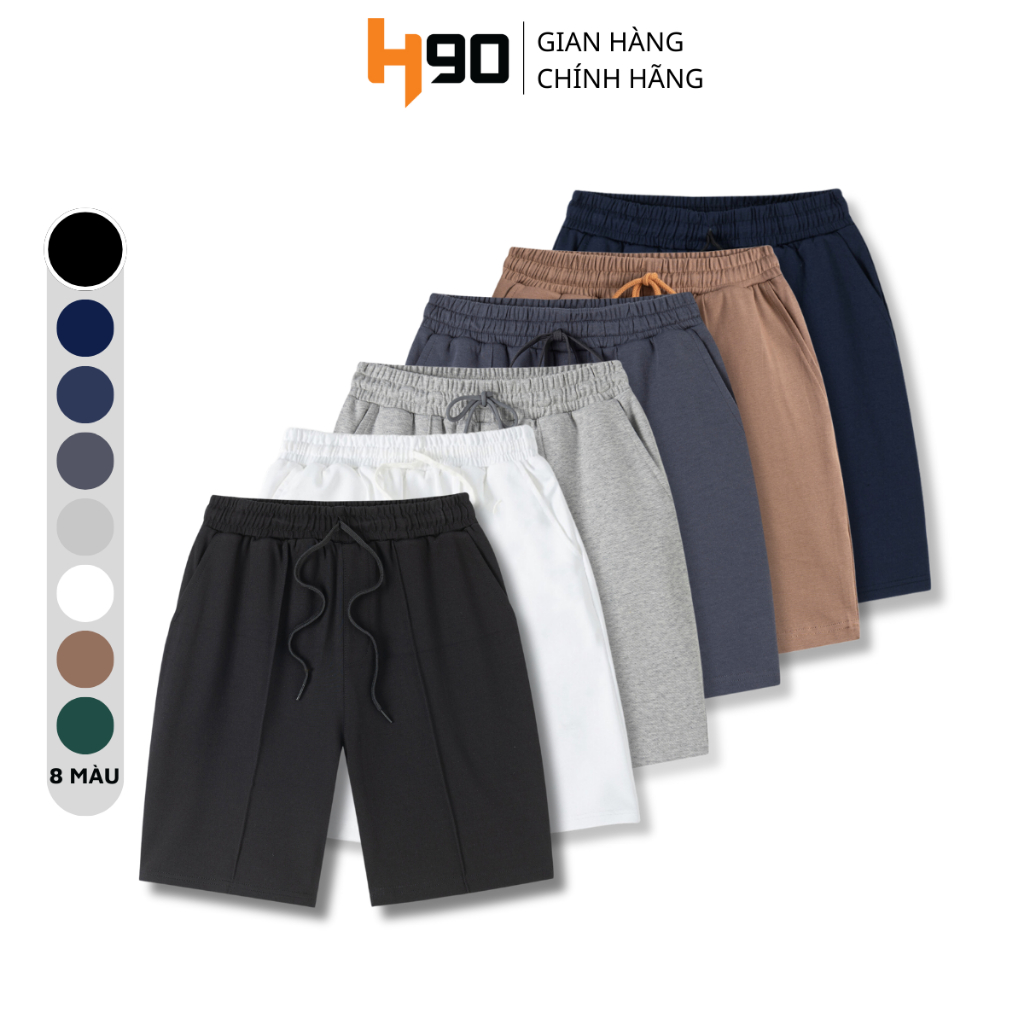 Quần Short Nam H90 Chất Thun Co Giãn, Quần Đùi Nam Basic Thoáng Mát Thấm Hút Mồ Hôi QST01