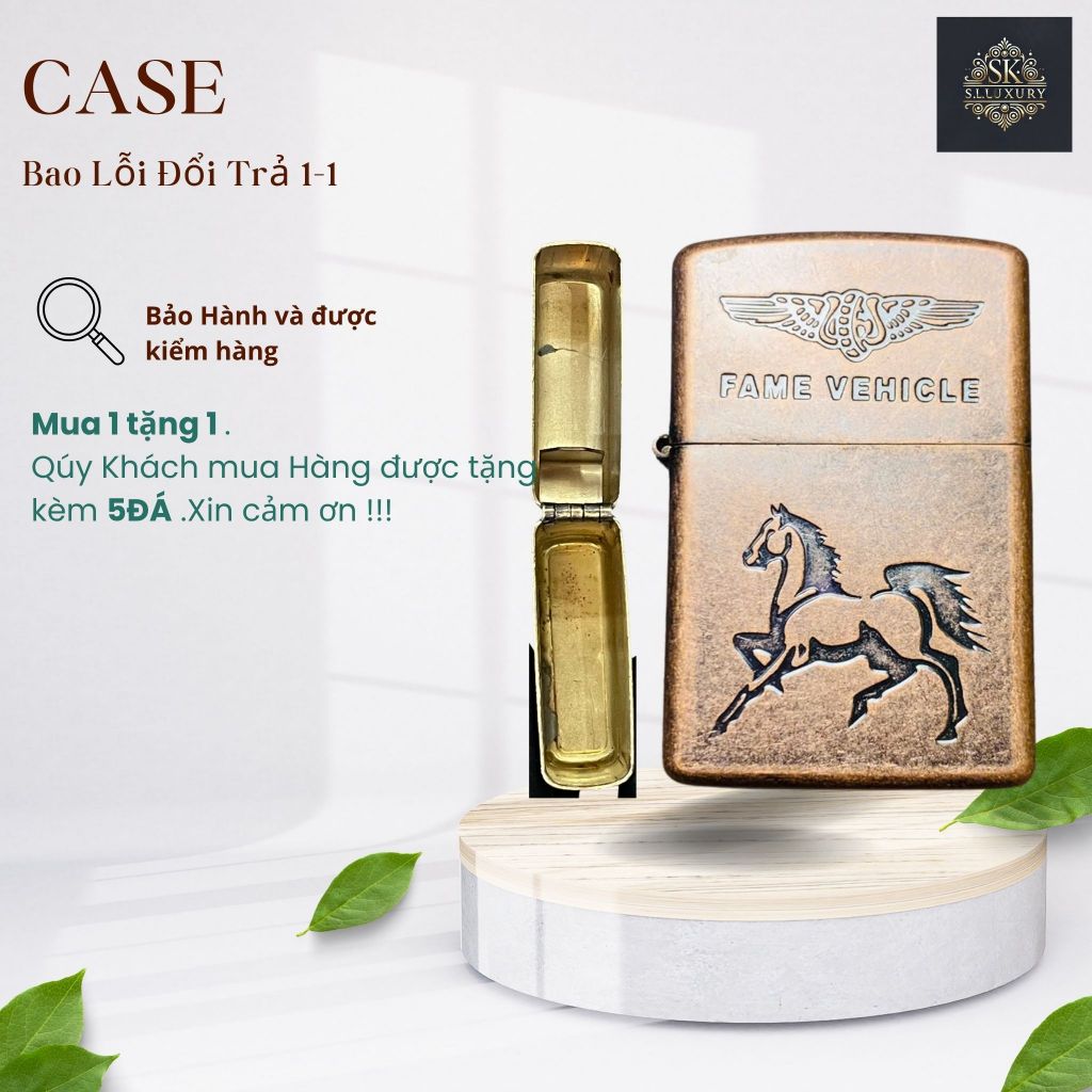 Case Zippo giá rẻ ,Mẫu ĐỎ1 +5 đá zippo  Chất liệu Đồng Thau (Không Bao Gồm Nhiên Liệu)