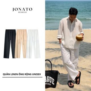 Quần ống rộng nam JONATO chất liệu đũi linen cao cấp kiểu dáng suông rộng trẻ trung và năng động