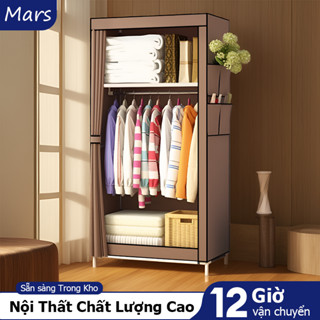 Mars Tủ Vải Đựng Quần Áo Khung Thép 3D 3 Buồng 7 Ngăn Tủ Treo Gấp Gọn Cỡ 2m1 - Mars
