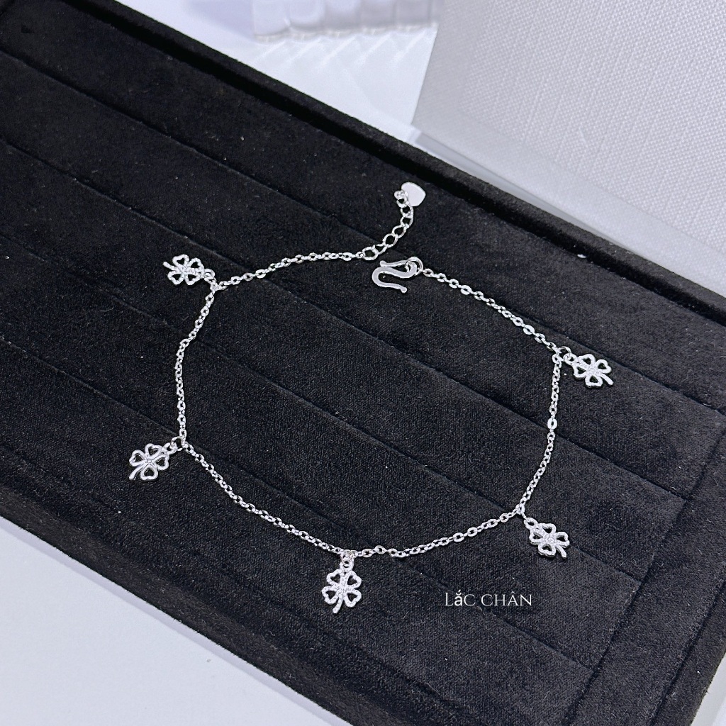 Lắc chân nữ mix lá chuẩn bạc ta