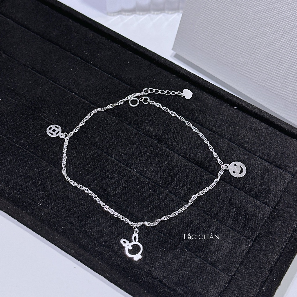 Lắc chân xoắn kép dày dặn cho nữ mix phụ kiện