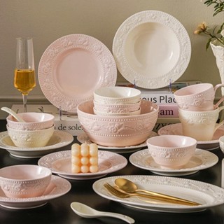 Lẻ màu hồng - Set bát đĩa Vân Yên mix màu tráng men bóng gốm sứ cao cấp phong cách Nhật Bản cho gia đình