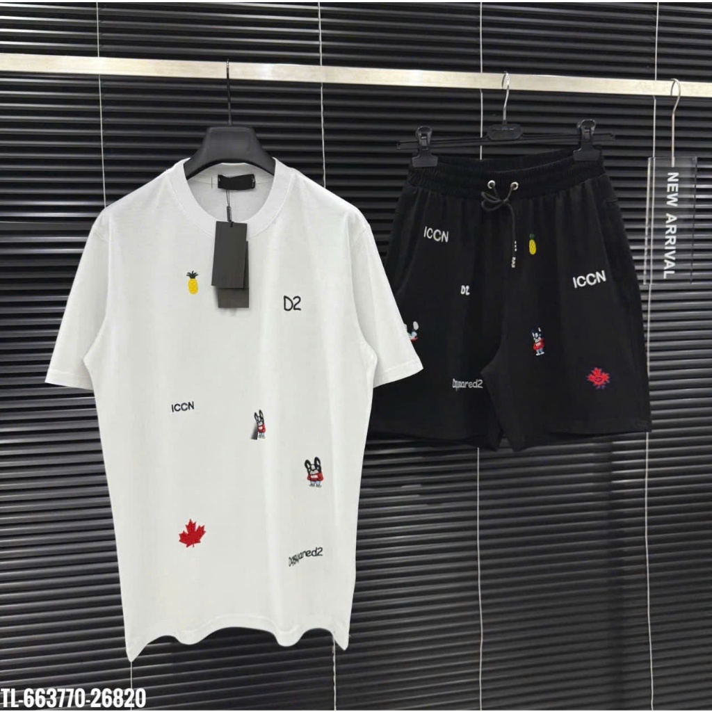Bộ Quần Áo Hè DSQUARED2 Mẫu Mới Quả Dứa Hot Đầy Đủ Size M-XXL Full Tág Mác Chuẩn