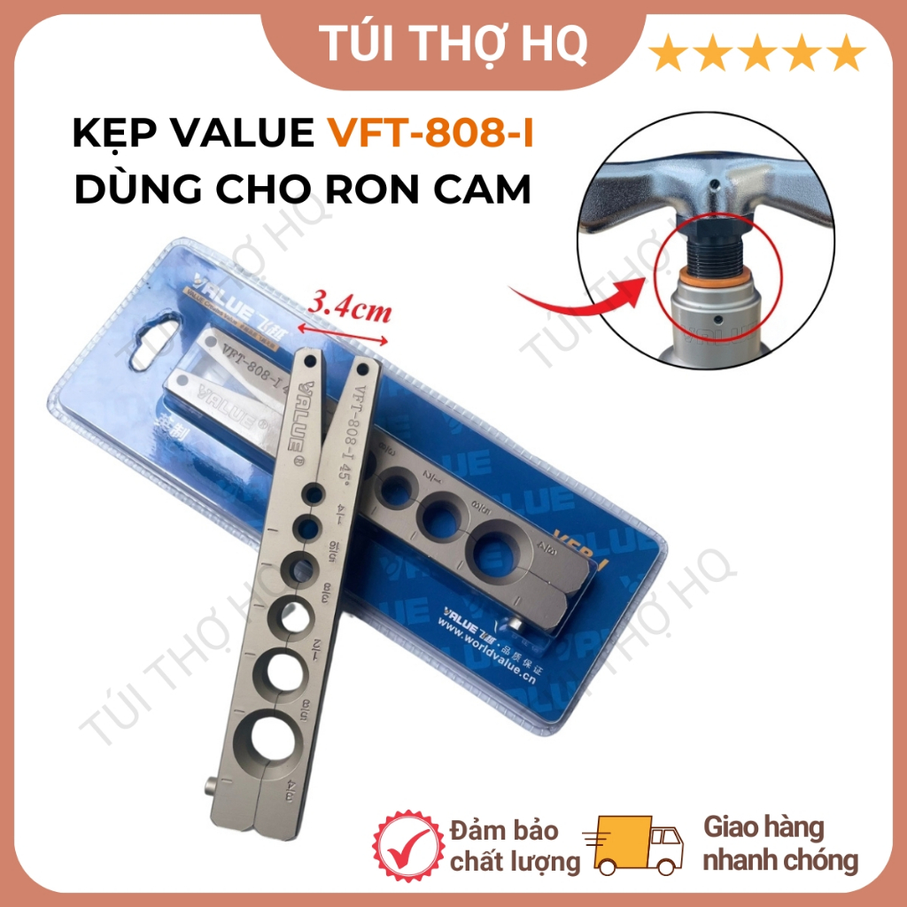 Kẹp loe ống đồng VALUE 808-I hàng chính hãng VALUE Model VFB-I bản 3,4cm ron cam