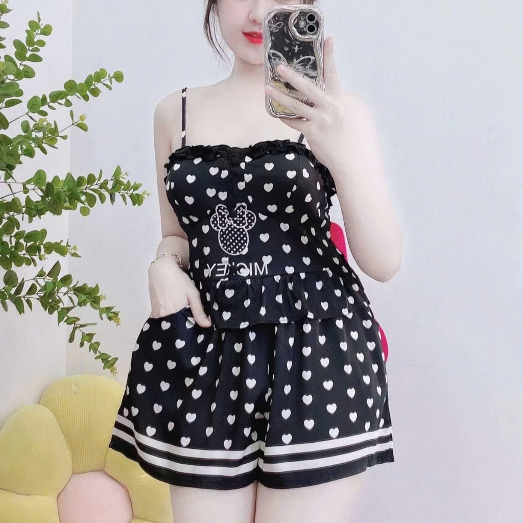 Đồ Ngủ 2 Dây K2 Kim Thanh - Pijama Lụa Latin Short Bông Phong Cách Trẻ Trung Thoải Mái Size 40-75kg | BigBuy360 - bigbuy360.vn