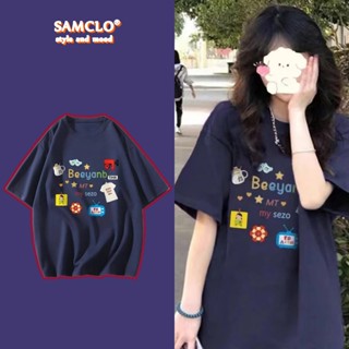 Áo phông tay lỡ nam nữ SAM CLO thun form rộng dáng Unisex - Ulzzang áo cặp, áo nhóm, áo lớp in chữ MT my sezo