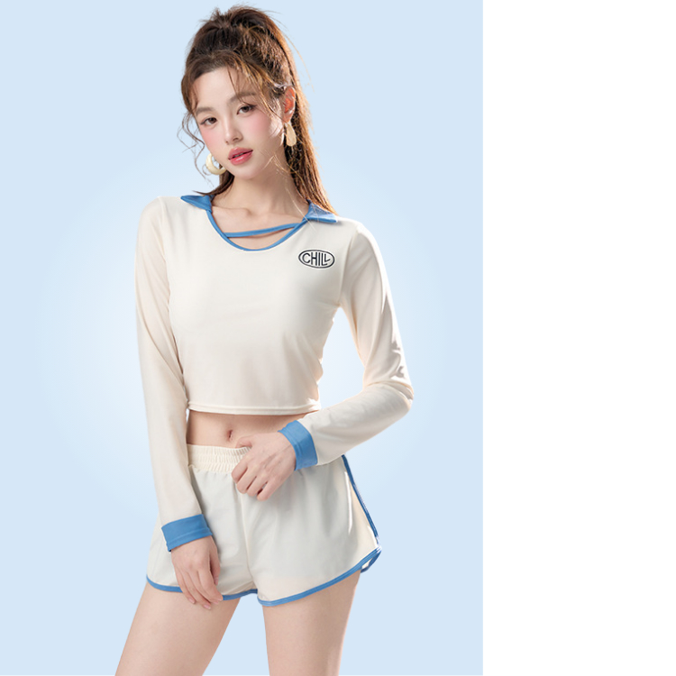 Đồ bơi nữ bikini đi biển tay dài chống nắng quần đùi 2 lớp vải đẹp kiểu dáng trẻ trung 056 D9T4 K08