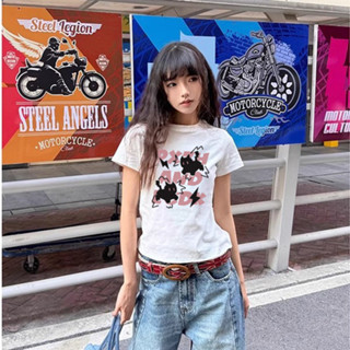 Áo thun nữ hot Trắng mùa hè Con mèo in hình Zeeni local brand Áo baby tee outerity nữ áo style