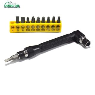Bộ 10 đầu vặn vít kèm cần vặn