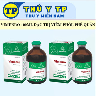 Vemedim Vimenro 10% 100ml viêm hô hấp tiêu chảy do E.coli, tụ huyết trùng gà, chó mèo, vật nuôi