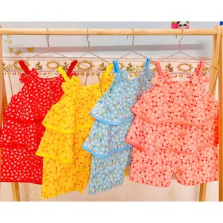 Bộ Lụa Hai Dây Tầng Bé (6-14kg) (giao màu ngẫu nhiên)