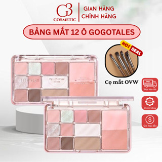 Bảng phấn mắt GOGO TALES 12 ô phấn mắt má kèm tạo khối 4in1 Gogotales Heart Racing trang điểm mắt xinh xắn
