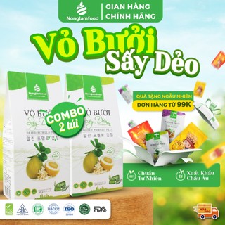   HÀNG LOẠI 1  Combo 2 hộp Vỏ Bưởi Sấy Dẻo Nonglamfood 145g,200g tốt cho sức khỏe ăn kiêng giảm cân 