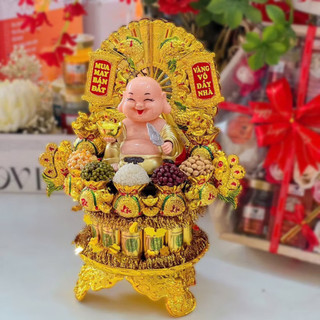 Tháp tỏi dâng ban thờ Thần Tài