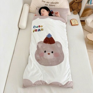 Túi ngủ cho Bé ở trường mùa đông, bộ nệm gối trẻ em chất liệu nỉ mềm mịn, Họa tiết siêu dễ thương, đáng yêu, ấm áp