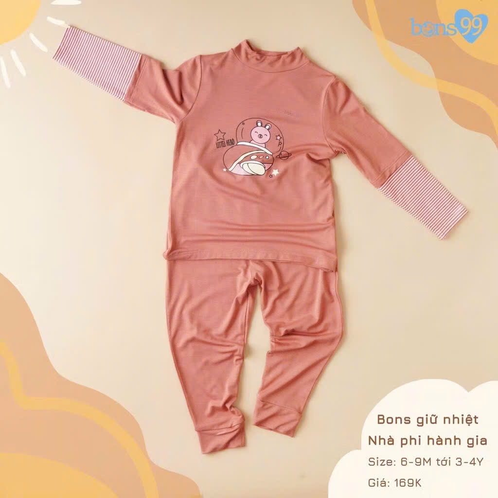 Bộ giữ nhiệt BON 99  vải giữ nhiệt mặc lót thu đông cho bé trai bé gái Bon99 Bons Bons99