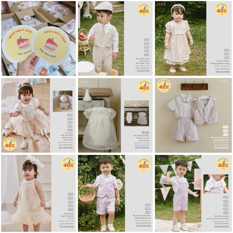 NOUS PARTY 2025 - BST quần áo đi tiệc, sinh nhật cho bé
