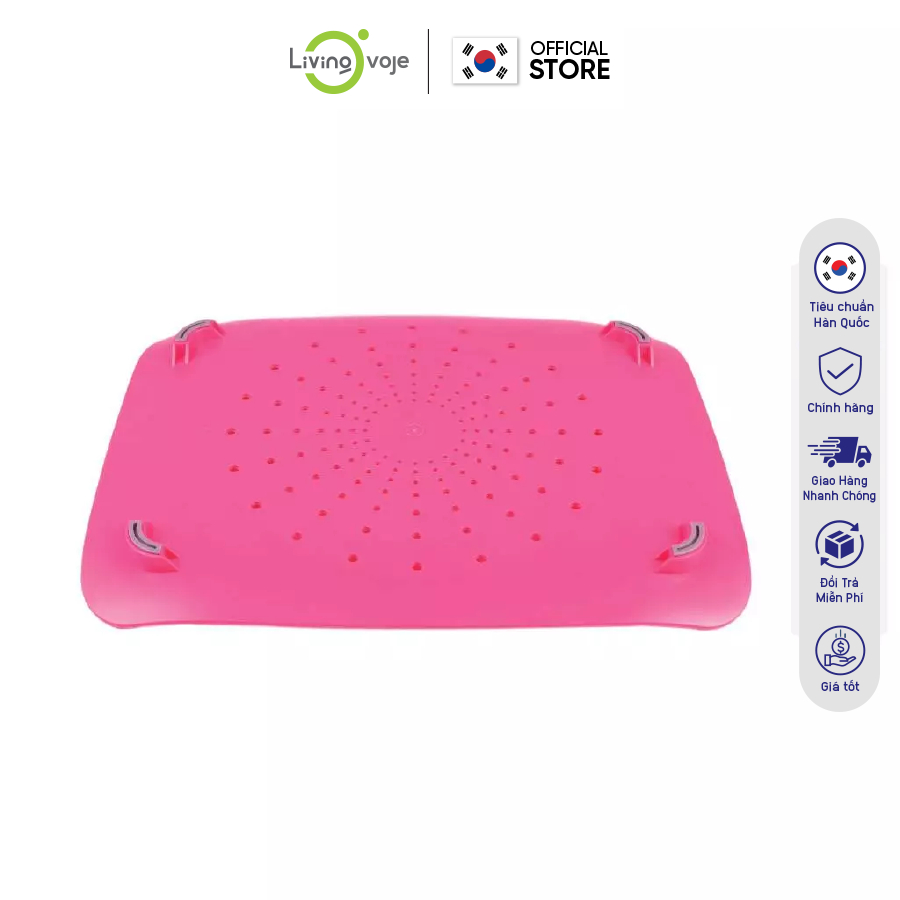 Đĩa Nhựa Vuông Đa Năng chưng trái cây – màu hồng Living On