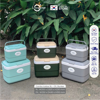 [THIẾT KẾ MỚI] Thùng đã giữ nhiệt đa năng Hàn Quốc - Living On - 9L và 21L - Thùng đá cắm trại
