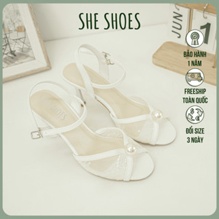 Giày cưới ren trắng ĐÍNH NGỌC TRAI cao cấp gót nhọn 7P - NEW ARRIVAL - GC07066